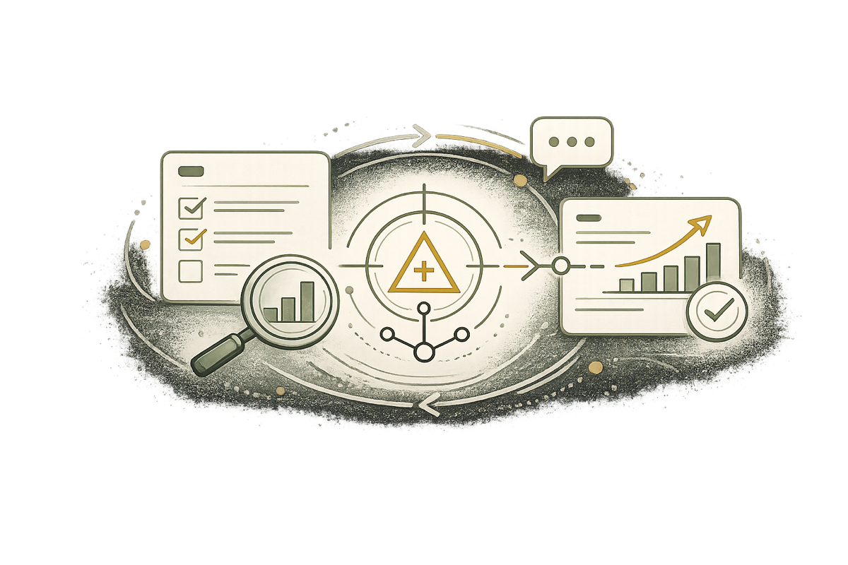 A practical AI workflow assessment moving from business challenge to clear recommendation.